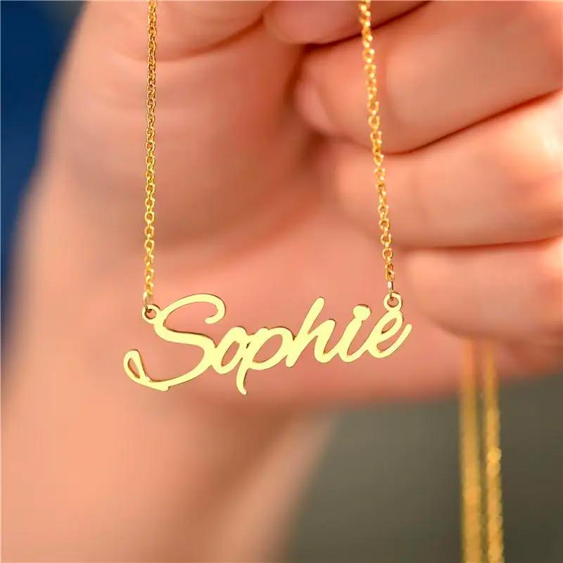 rose gold custom name necklace
