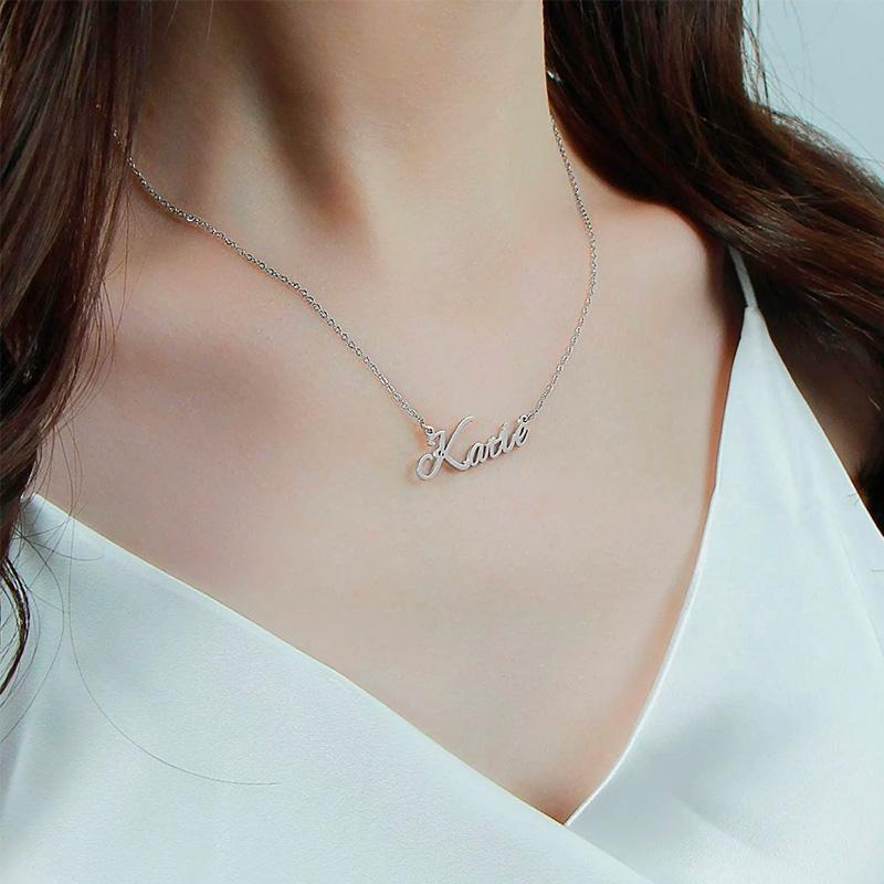 rose gold custom name necklace