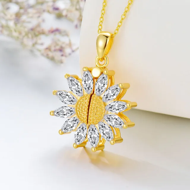 shine sunflower locket necklace