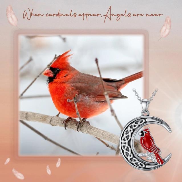Cardinal moon urn necklace