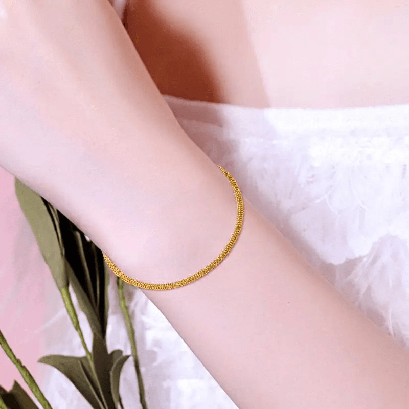 Mesh Link Chain Bracelets in 18k Yellow Gold