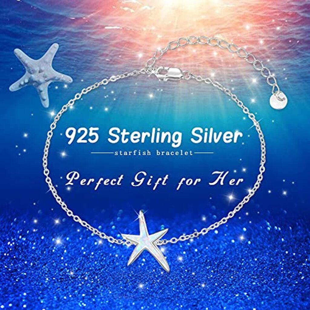 925 Sterling Silver Starfish Beach Bracelet