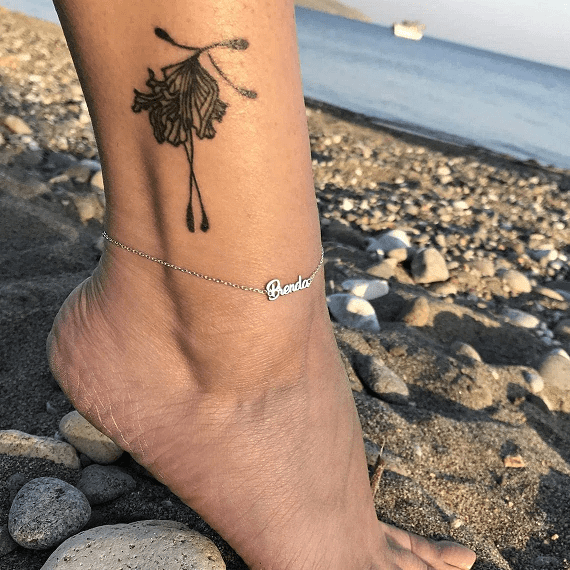 Silver Gold Plated Personalized Name Anklet For Women