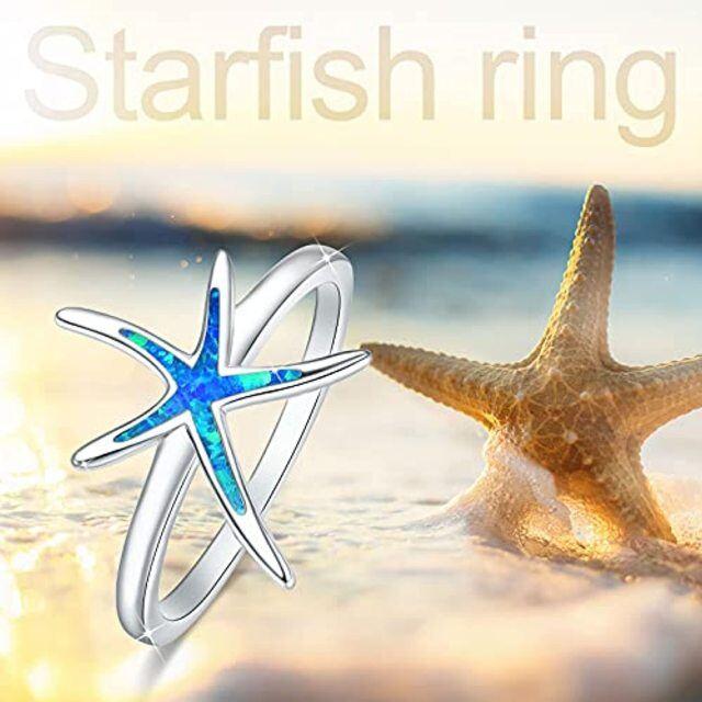 Blue Opal Starfish Rings