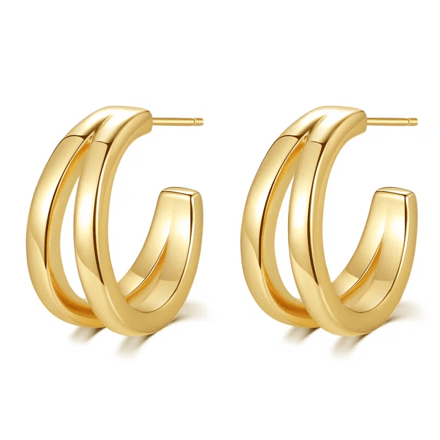 Geometric Circle Stud Earrings
