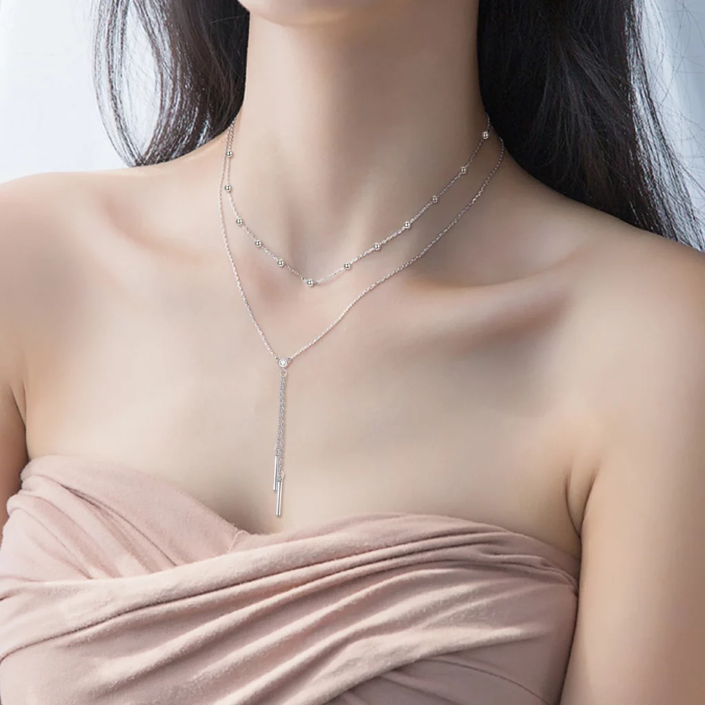 lariat layered necklace