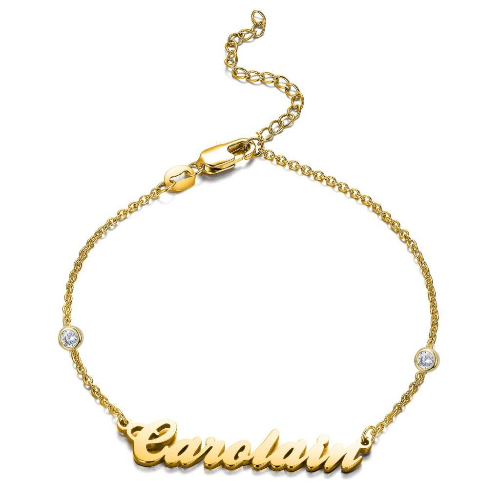 Gold Personalized Nameplate Bracelet